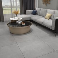 Carreaux de micro-ciment gris modernes et minimalistes 600x600 pour salon, carreaux de sol et mur en porcelaine mate antidérapante 800x800