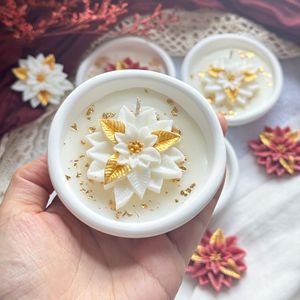 LANJO Elegant Aromatherapy White Lace Scented Soy <b>Wax</b> <b>Candle</b> with Custom Name Label for Wedding Favor and Party Events - Product Image 6