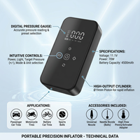 Smart Digital Portable Car Inflatable Device Auto Shut Off Preset Pressure Fast Inflation LED Tire Inflatable