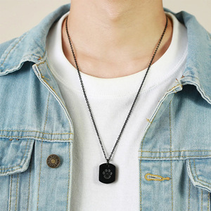 Ожерелье для праха питомца из нержавеющей стали с отпечатком лапы, кулон-урна для кремации, памятное украшение для собак и кошек - Product Image 5