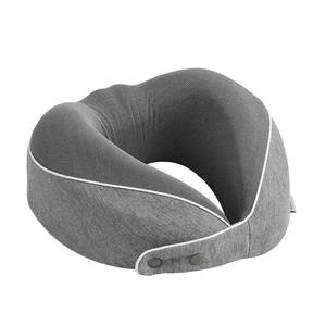 Almohada de viaje de espuma viscoelástica en forma de U, soporte portátil para el cuello, para avión, oficina, siesta, gris sólido - Product Image 1