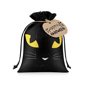 Bolsas de Regalo al por Mayor para Halloween con Diseños de Calabaza y Calavera, Cierre con Cordón, 7x5 Pulgadas, Bolsas para Dulces y Recuerdos de Fiesta - Product Image 3