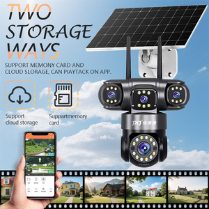 מצלמת אבטחה חיצונית 4G 4K IP סולארית עם עדשת 4+4 מ\"מ, זום אופטי, זווית רחבה, סירנה מובנית, ראיית לילה AI, חיישן CMOS, זיכרון ענן וכרטיס זיכרון - Product Image 6