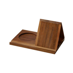 Wooden <b>Book</b> <b>Stand</b> with Cup Holder Triangle Reading Holder Desk Display- Rack for Home Office - Product Image 2