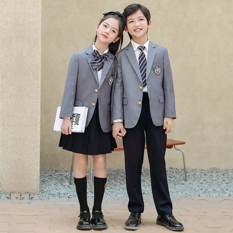 RG-Wholesaler custom boys and girls tops,white shirt and pants, skirt school uniform suit