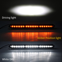 Barre lumineuse LED 24V haute luminosité IP68 étanche 144W à une seule rangée avec projecteur 6D et feux de jour dynamiques ambre pour éclairage tout-terrain