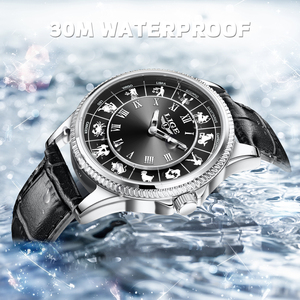 <span class=keywords><strong>Montre</strong></span> pour homme LIGE LG89273, 12 constellations du zodiaque, <span class=keywords><strong>montre</strong></span> astronomique, chiffres romains, aiguille lumineuse, bracelet en cuir, cadeau - Product Image 4