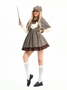 2026 Halloween Adult Kids British Academy Parent Child Cosplay Costume Student <strong>Detective</strong> Dress Role Play <strong>Outfit</strong> - Product Image 3