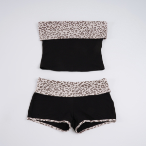 Corset Shorts Two-Piece Set Women Leopard Print Patchwork Slimming Top Bodycon Boxer Shorts Style Sexy Casual Wild Set - Product Image 6