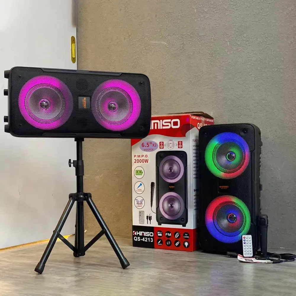 QS-4213 KIMISO Top Verkäufer DJ lautsprecher Doppel 6,5 Zoll Stereo Lautsprecher Mit Dazzling Lichter