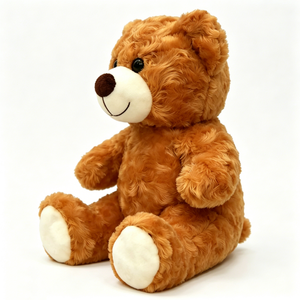 Ours en peluche personnalisé, jouet en peluche doux, marron avec pattes blanches, 51cm-99cm, unisexe, pour enfants - Product Image 1
