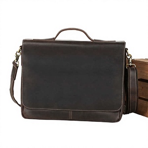 Maletín Escolar de Cuero Genuino Crazy Horse para Hombre, con Asa de Cuero, para Portátil de 13 Pulgadas - Product Image 3