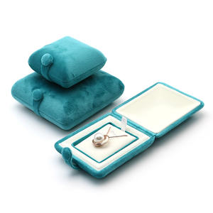 高端现代贝壳形天鹅绒首饰盒带纽扣戒指耳环项链吊坠手链储物 - Product Image 3