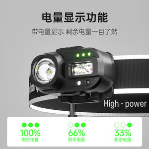 Lampe frontale LED T-12, 2000 mAh, rechargeable, avec bande élastique réglable, pour cyclisme, course à pied, pêche en plein air - Product Image 4