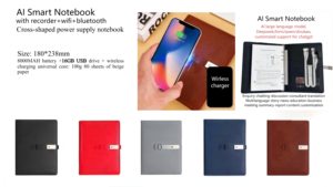 Libreta de Negocios con Cubierta de Cuero y Logotipo Personalizado, 80 Hojas, Base de Carga Inalámbrica Integrada, Toma de Notas con IA y Banco de Energía Móvil - Product Image 6