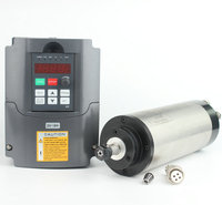 Kit de broche refroidie à l'eau de 1,5 kW ER16 ER11 Moteur de broche de fraisage avec VFD Pince de 80 mm