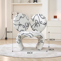 Fauteuil de salon et de chambre moderne et créatif, design Mickey Animal, avec siège rouge