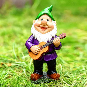 Statues de gnomes de jardin en résine (planteur/liseur/bricoleur/musicien) résistantes aux intempéries pour la décoration de patio, de cour et de pelouse - Product Image 4