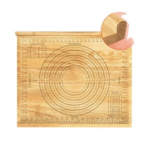 Tabla de amasar de bambú con regla, tabla de amasar de madera maciza gruesa para hornear y cortar - Product Image 2