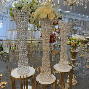 Oro argento cristallo perline metallo oro vasi <span class=keywords><strong>fiori</strong></span> stand <span class=keywords><strong>centrotavola</strong></span> per festa nuziale pranzo casa <span class=keywords><strong>centrotavola</strong></span> decorazioni - Product Image 2
