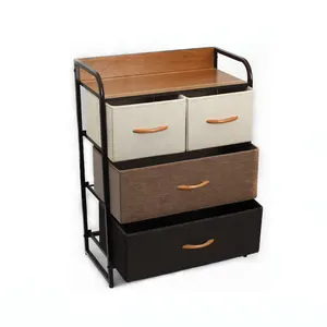 Commode de rangement en tissu, 4 tiroirs, commode de rangement pour la chambre à coucher