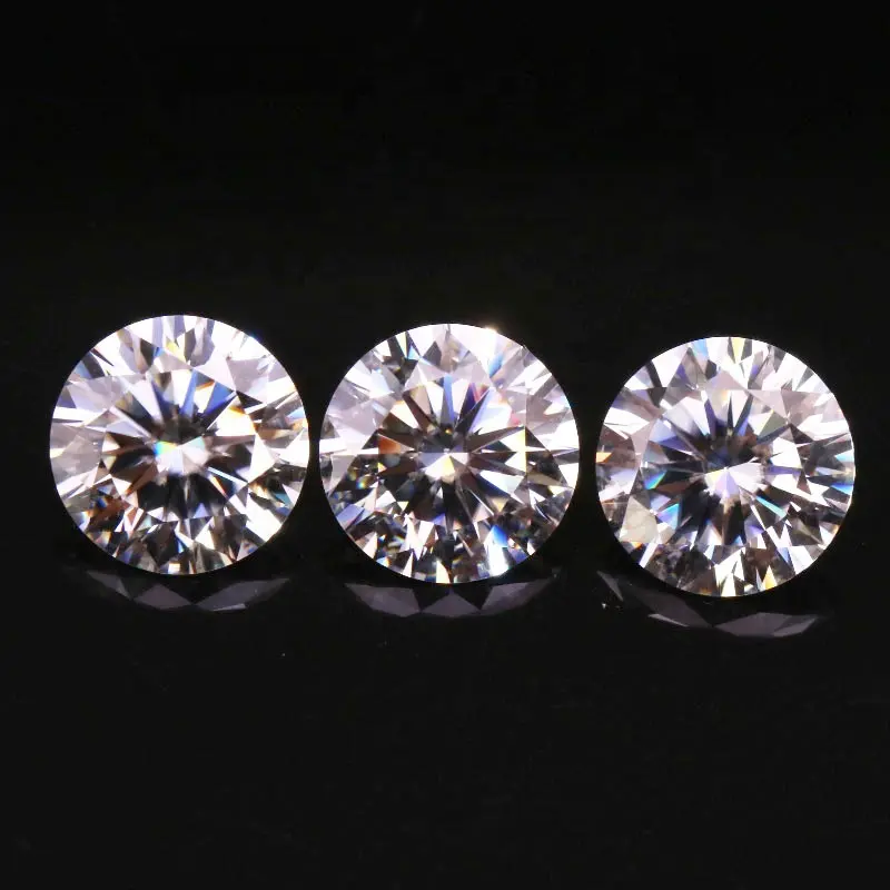 White Round Ten Hearts Ten Arrows D Color Synthetic Moissanite Diamonds Loose Gemstones with Certificate Waist Code