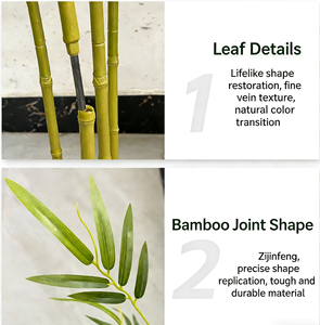 Arbre <span class=keywords><strong>de</strong></span> <span class=keywords><strong>Bambou</strong></span> Artificiel Doré Durable et Écologique Résistant aux UV, Simulation Réaliste pour Décoration Intérieure et Extérieure d'Hôtel - Product Image 5