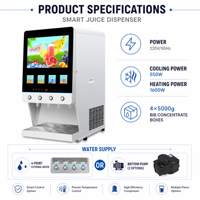 Distributeur de boissons intelligent commercial OEM avec réglage Bluetooth, contrôle numérique, saveurs personnalisées, machine à jus