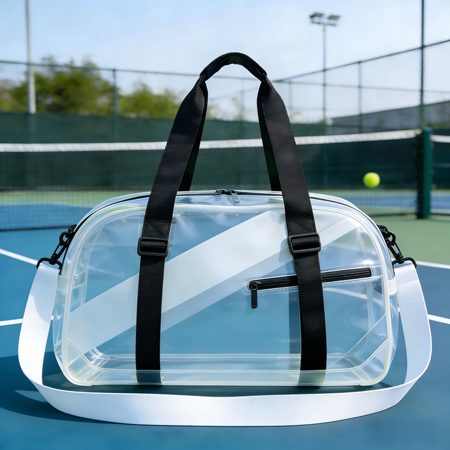 2026 New Fashionable Transparent Thickened PVC Outdoor Sport Travel Handbag Tennis Racket Bag Suitable for Badminton and Paddles