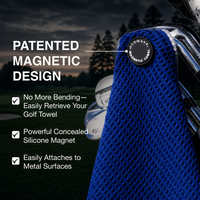 Serviette de golf en microfibre personnalisable avec logo, double couche gaufrée, nettoyeur de balles de golf avec poche et crochet, vente en gros pour promotion