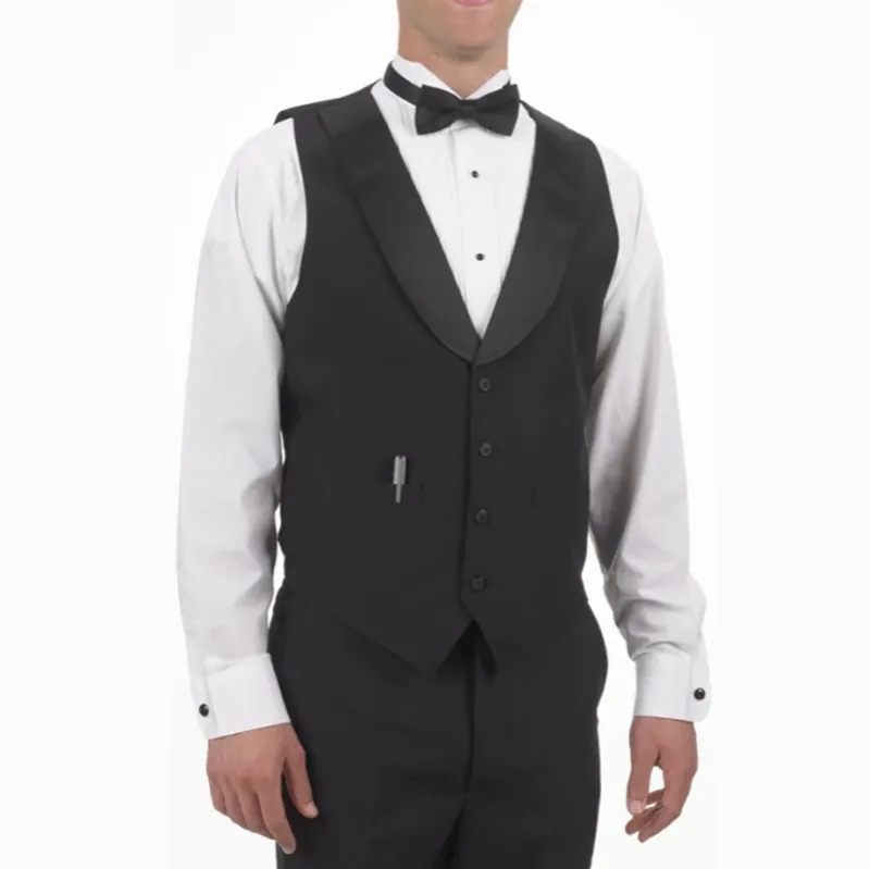 Chaleco personalizado para camareros, elegante, a la moda, color negro, para Hotel