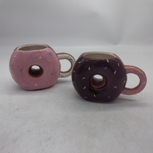 Personnalité créative dessin animé beignet tasse en céramique conception de fille mignonne pour le petit déjeuner de l'<span class=keywords><strong>enfant</strong></span> tasses à lait en porcelaine utilisation de voyage - Product Image 1