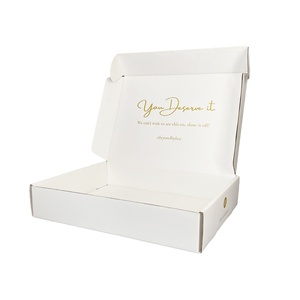 Factory Custom Eco-friendly White Airplane Box Clothing Packaging Shipping Mailing Mailer Boxes with Hot Gold Brand Logo - Product Image 3
