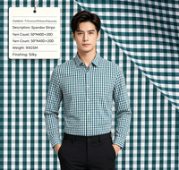 Tissu pour chemises tendance, tissé, teint en fil, extensible, en coton, nylon et élasthanne, à rayures et à carreaux, pour hommes, femmes et enfants