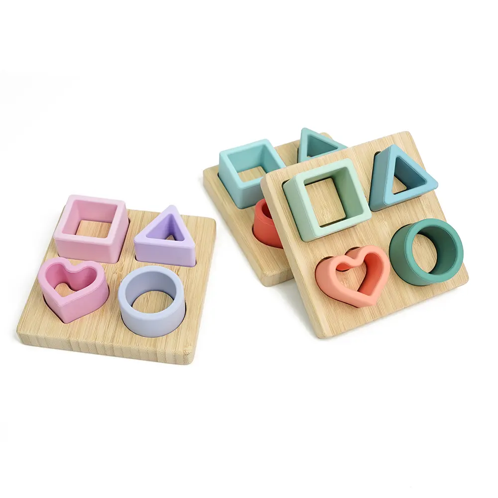 Novo produto quente blocos de construção de silicone coloridos educacional educação precoce brinquedo de aprendizagem crianças quebra-cabeça brinquedo