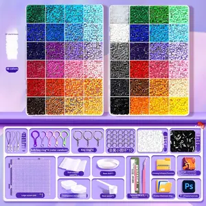 어린이 교육용 플라스틱 구슬 퍼즐 DIY 공예 키트 풀 세트 3D 퓨전 도구 세트 7-14세 어린이 선물 - Product Image 6