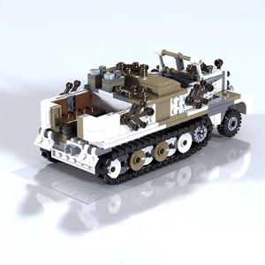 Multiuso veicolo Sdkfz 11 blocchi di costruzione WW II attrezzature militari modello di tecnologia di assemblaggio mattoncini creativi giocattoli esperti - Product Image 3