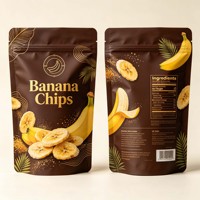 Sachet Doypack Personnalisé Imprimé pour Chips de Banane, avec Fermeture Zip, en Feuille d'Aluminium Mylar de Qualité Alimentaire, pour Emballage de Snacks