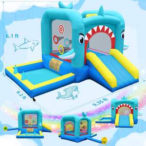 Castillo Inflable con Tobogán y Zona de Salto para Niños de 3 a 6 Años, para Interior y Exterior, con Soplador de 370W - Product Image 6