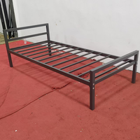 Cadre de lit simple en acier durable, lit en tube métallique pour dortoir, maison, chambre à coucher, meubles