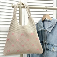 Sac à main en crochet fait main personnalisable Royal Fair, sac à bandoulière en tricot 3D, sac de shopping unique en polyester avec motif de lettres