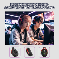 Auriculares inalámbricos/USB con sonido envolvente LDON R5 7,1 para juegos de PC y teléfono móvil Material de cuero y Metal duradero