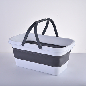 plastic foldable home folding colapsable laundry storage kitchen basket collapsible storage with handle mop bucket