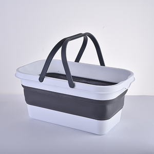 Plastic Foldable Home Folding Colapsable Laundry Storage Kitchen Basket Collapsible Storage With Handle Mop Bucket