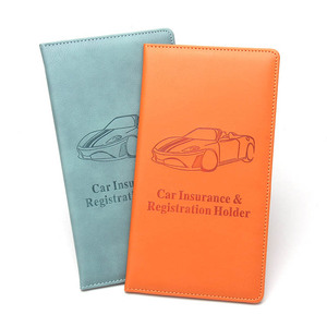 Portefeuille de documents de véhicule en cuir PU avec logo personnalisé, porte-documents de voiture, porte-registre et assurance, porte-documents de véhicule - Product Image 2