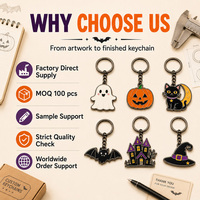 Porte-clés métalliques personnalisés OEM pour Halloween, vente en gros, porte-clés en alliage de zinc émaillé, logo personnalisé, cadeaux de fête, porte-clés personnalisés