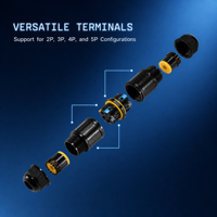 Connecteur rapide M25 étanche IP68 à 2, 3, 4, 5 broches, joint de câblage LED pour alimentation électrique sous-marine