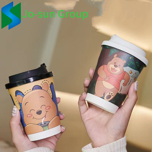 Vasos ecológicos personalizados para beber, vaso de papel de pared simple y doble, vaso de papel biodegradable, taza de café y tapa - Product Image 2