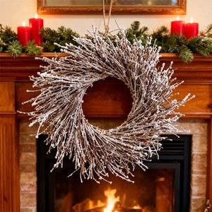 Branches naturelles guirlande de <span class=keywords><strong>porte</strong></span> de Noël couronne d'arbre pour les fêtes de célébration pour la décoration intérieure ornement extérieur festif - Product Image 1