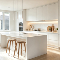 Fabricant de meubles de cuisine de luxe, armoires de cuisine sur mesure, usine d'armoires modernes, fourniture en gros pour projets